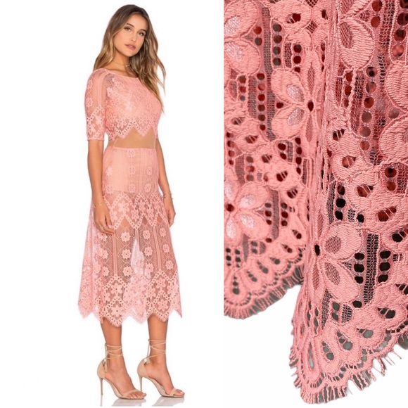 For Love And Lemons Dresses & Skirts - For Love and Lemons Dress Pink Lace Cut Out XS